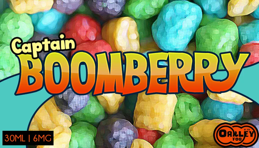 Captain Boomberry flavor product label design