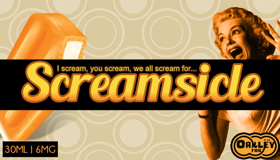 Screamsicle flavor product label design