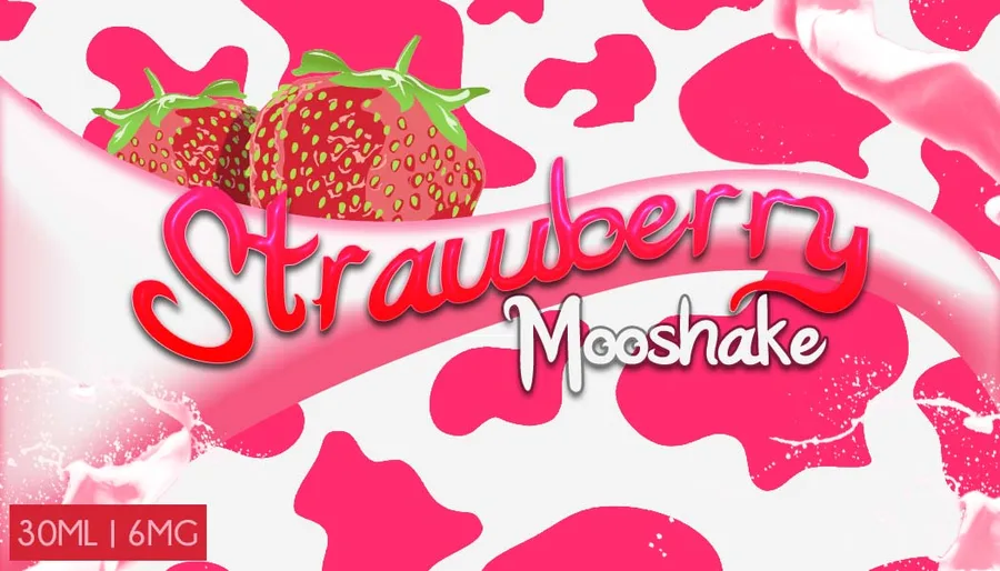 Strawberry Mooshake flavor product label design